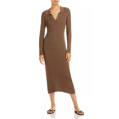Rails Luciana Rib Knit Collared Midi Sweater Dress In Latte Brown Size Small - Image 1 of 4