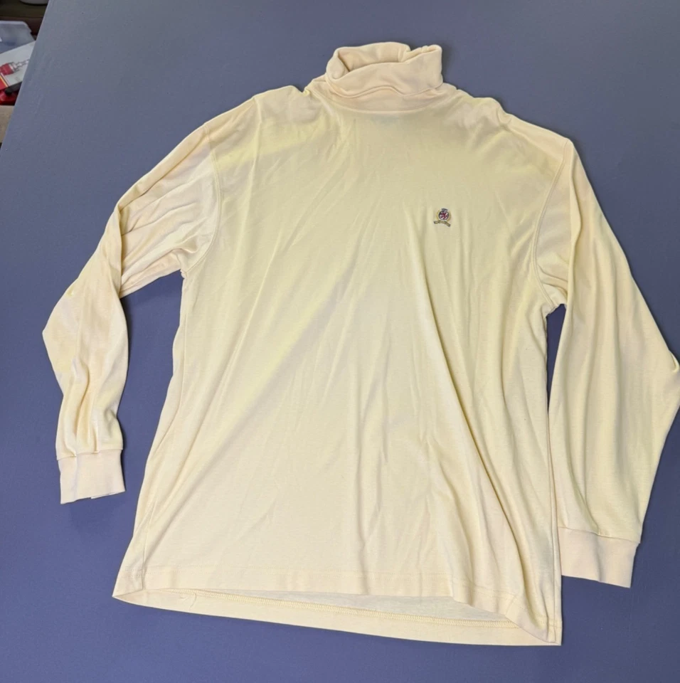Tommy Hilfiger Mens Yellow Long Sleeve Turtleneck Shirt L - Image 1 of 4