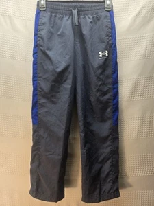 Under Armour Windbreaker Pants Boys Size Medium 8 Gray Blue Pull On Gym - Picture 1 of 6