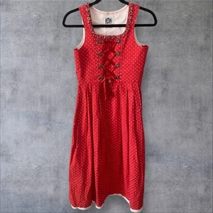 Vintage Mädchen Hammerschmid Alpin Dirndl Oktoberfest Kleid Cottagecore Deutsch 152 Rot - Bild 1 von 11