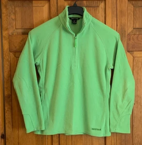 Women's Marmot Polartec Long Sleeve Green 1/4-Zip Pullover Fleece Tag Size M - Picture 1 of 5