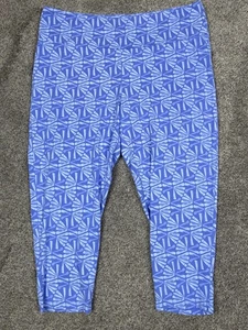 Fresh Produce Pants Womens XL Purple Floral Dragonfly Capri Crop Beach Vacation - Picture 1 of 7