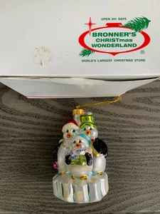 BRONNER'S CHRISTMAS WONDERLAND WINTERPINGUINE GLASSCHMUCK - Bild 1 von 2