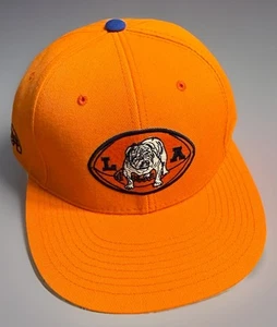 Stall & Dean LA Bulldogs Los Angeles Orange Fitted Flat Bill Hat Sz 7 3/4 - Picture 1 of 6