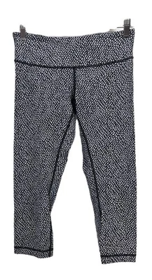 Lululemon 8 Wunder Under Crop 21" Scatter Star Arctic Grey Black Gym Yoga Lux - Image 1 of 4