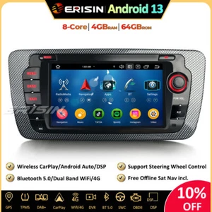64GB Android 13 Autoradio Navi für SEAT IBIZA DAB+CarPlay Wifi DSP SWC OBD2 - Bild 1 von 21
