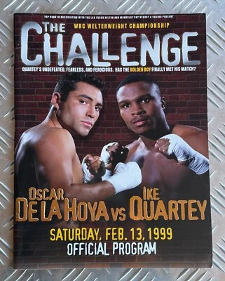 1999 THE CHALLENGE Oscar de la Hoya vs Ike Quartey Boxeo Programa Lucha Anuario Foto 1 de 2