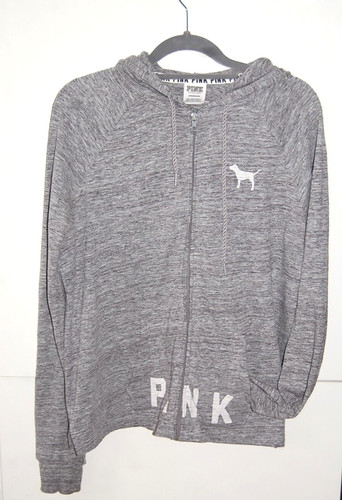 UNDERCOVER Maglione donna felpa con cappuccio grigio VICTORIA'S SECRET ROSA taglia S