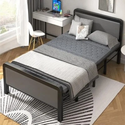 BE&D Folding Single Guest Bed Padded Foam Fold Up Metal Framed Sleeper Home
