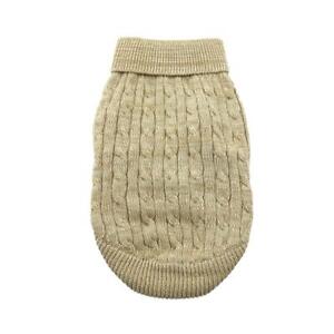 Doggie Design Oatmeal Combed Cotton Cable Knit Dog Sweater XXS-3XL