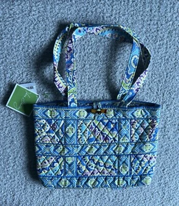 Vera Bradley Tote Capri Blue Purse Handbag Tic Tac Small Bag Floral - Picture 1 of 11