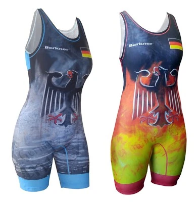 Femminile Germania Wrestling Singlet BERKNER Ringertrikot UWW Representative - Immagine 1 di 4