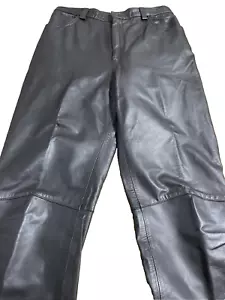 Pantalones Gian Marco Argentina 11/12 Cuero Genuino Suave Negros Forrados Frente Plano - Imagen 1 de 8
