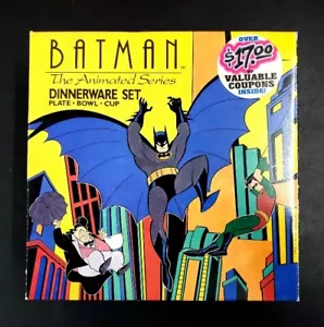 Batman The Animated Series Dinnerware Set Plate Bowl & Cup by Zak Designs NEW - Picture 1 of 2