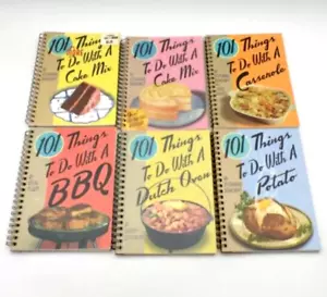 Set of 6 100 Things To Do Spiral Cookbooks Cake Casserole Potato BBQ Dutch Oven - Imagen 1 de 7