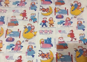 Vintage Fairy Tale Curtains / Valance / Fabric - Child Room - 4 Panels - Picture 1 of 4