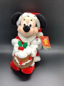 Disney Store Minnie Mouse Plush Soft Toy Collectable 2000 Christmas Xmas NEW - Picture 1 of 6