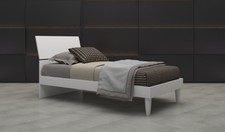 Letto giroletto 1 piazza singolo cameretta bimbi ragazzi legno bianco frassino