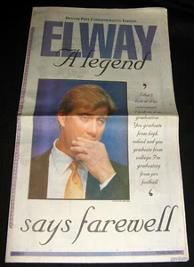 JOHN ELWAY 1999 RARE FAREWELL DENVER POST COMMEMORATIVE EDITION * BRONCOS LEGEND - Picture 1 of 2