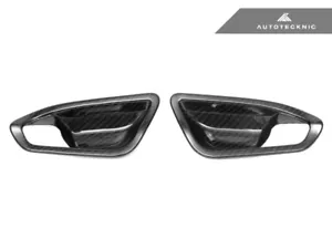 AUTOTECKNIC DRY CARBON INTERIOR DOOR HANDLE TRIM - BMW F22 F23 2-SERIES F87 M2 - Picture 1 of 3