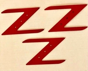 NEW FIT NISSAN 350 Z 2003 -2005 NEW STYLE 3PCS LOGO Z EMBLEM RED LOGO PLACTIC 3M - Imagen 1 de 11