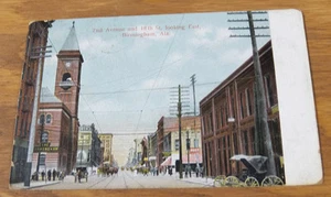 1909 Cartolina COLORE /// 2° VIALE E 18° STRADA, GUARDANDO EST, BIRMINGHAM, AL - Foto 1 di 2