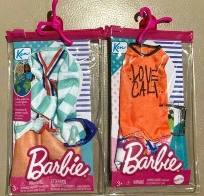 Set of 2 Ken Fashion Packs  Love Cali & Striped Sweater NEW - Image 1 of 4
