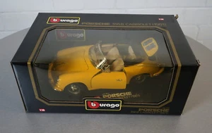 Burago 1/18 Porsche 356 B Cabriolet (1961) Amarillo -3031- Die-Cast Modelo Coche EMBALAJE ORIGINAL - Imagen 1 de 3