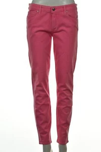 Pantalones de mezclilla ajustados para mujer Paige Peg, talla 29, rosa liso, ajustados, recortados, algodón - Imagen 1 de 5