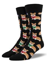 Socksmith Men’s Socks Novelty Crew Cut Socks "Corgi" / Choose Your Color!!