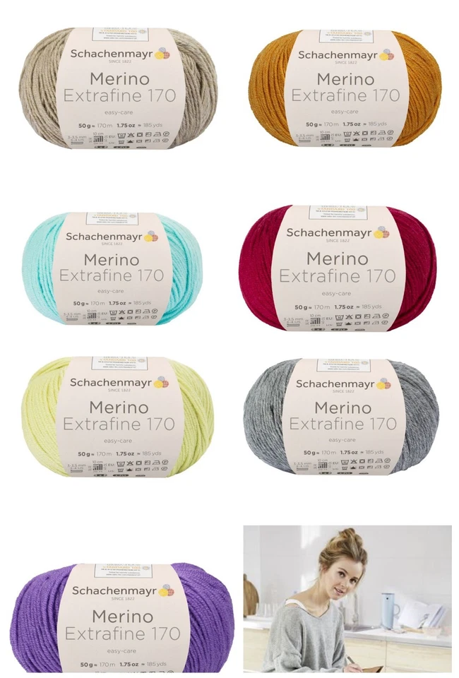 50g Schachenmayr Merino Extrafine 170 Merinowolle Wolle Stricken ABVERKAUF! - Bild 1 von 1