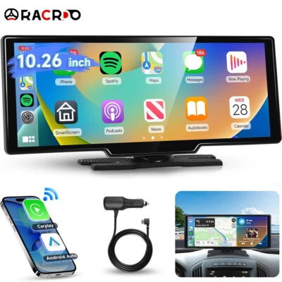 10.26" Zoll Tragbarer Apple CarPlay und Android Auto Wireless Display Autoradio - Bild 1 von 4
