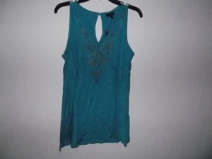 APT 9 - WOMEN - EMBROIDERED SLEEVELESS TOP - AQUA - SMALL - RET30.00 (AC-40-107) - Picture 1 of 3
