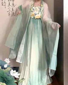 Vestido Hanfu Chino Talla Grande Mujer Disfraz Juegos con disfraces Verde Vestido Hanfu - Imagen 1 de 12