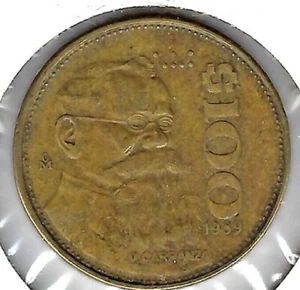 Münze Mexiko 100 Pesos Präsident Venustiano Carranza 1989! - Bild 1 von 2
