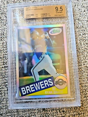 2007 ETopps Baseball - Ryan Braun (RC), Milwaukee Brewers, #39. BGS 9.5 GEM MINT - Image 1 of 2