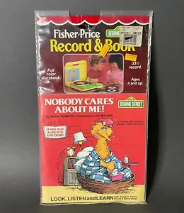Vtg 1983 Fisher Price Record & Book Sesame Street Nobody Cares About Me Big Bird - Picture 1 of 3