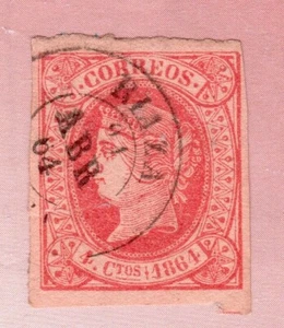 ESPAÑA 1864 EDIFIL 64 MATASELLOS CIRCULAR DE FECHA RIAZA - Imagen 1 de 1