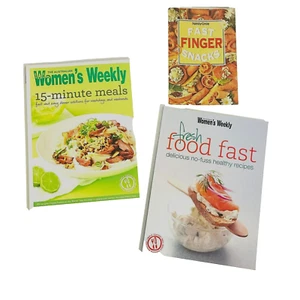 Womens Weekly Paperback x3 Bundle 15 Minute Meals & Fresh Food Fast Bonus Snacks - Picture 1 of 12