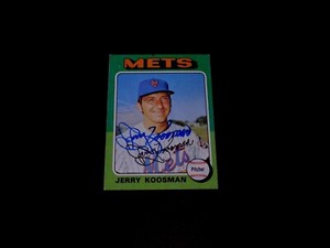 Jerry Koosman 1975 Topps #19 Autographed NY Mets Baseball Card Vintage '70s Auto