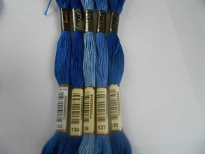 Anchor Six Stranded Threads Pack of 5 Colour Numbers 133-139 - Picture 1 of 3