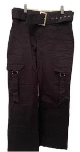 Neu mit Etikett Outcast Delani schwarze Hose - Größe XS - schwarze Cargohose mit Gürtel - Bild 1 von 12