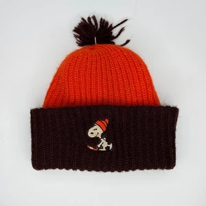 Vintage 1958 Snoopy Peanuts Orlon Acrylic Beanie Pom Pom Hat Hockey *Rare* - Picture 1 of 4
