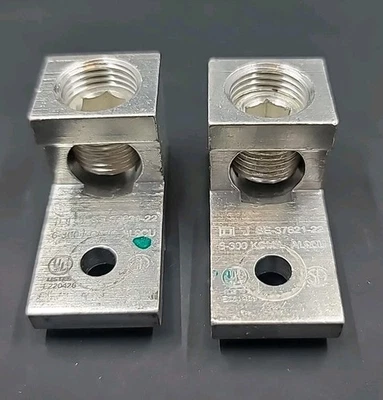 Lote de dos (2) terminales mecánicos de aluminio cuadrados D SE-37621-22 6-300 KCMIL AL9CU Foto 1 de 4