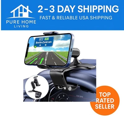 Universal Car Phone Mount with 360 Rotation for Safe Driving - Black - 4-7 Inch - Image 1 of 4