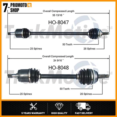 Пара передних осевых валов SurTrack для Honda Civic del Sol FWD 1992-2000_PRP - Изображение 1 из 4