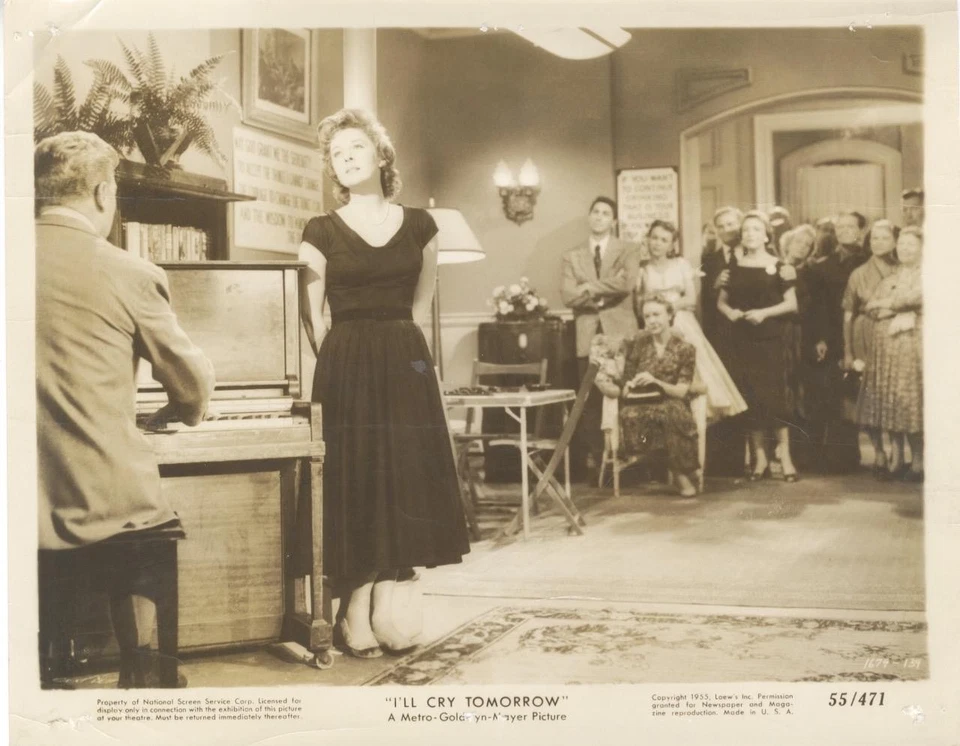 "I'LL CRY TOMORROW"-ORIGINAL PHOTO-SUSAN HAYWARD-SINGING - Image 1 of 1