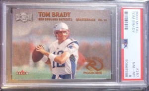 2000 FLEER SKYBOX RARE METAL ROOKIES TOM BRADY #267 HORIZONTAL ROOKIE RC PSA 8 - Picture 1 of 2
