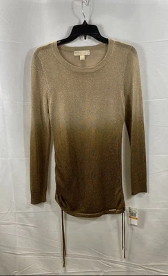 Michael Kors Women Gold Knit Blouse Size Small NWT - Image 1 of 4