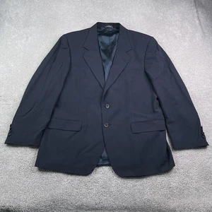 LL Bean Blazer Mens 44 Regular Blue Worsted Wool Single Vented Sport Coat Jacket - Picture 1 of 17